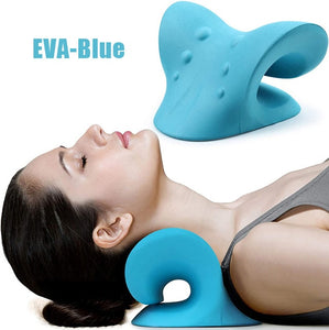 Neck Shoulder Stretcher Relaxer Massage Pillow Cervical Chiropractic Traction Device for Pain Relief Cervical Spine Alignment