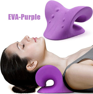 Neck Shoulder Stretcher Relaxer Massage Pillow Cervical Chiropractic Traction Device for Pain Relief Cervical Spine Alignment